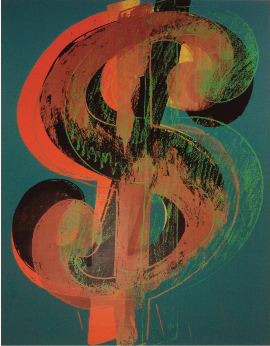 Dollar Sign (1981), une des œuvres les plus populaires d'Andy Warhol, présentée à la FHEL.