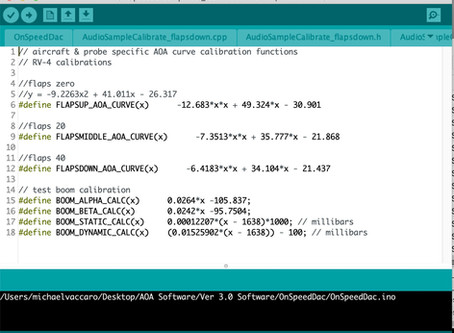 Calibration Step 1: Determining and Programming the Aircraft Curves