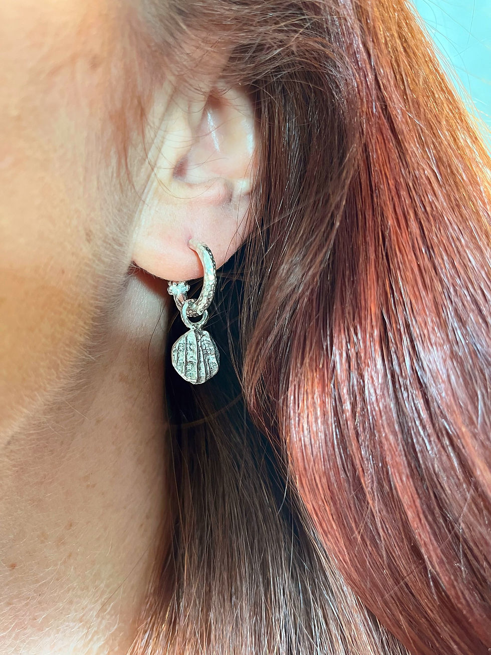 Thumbnail: Seafoam Hoop with Shell Charm