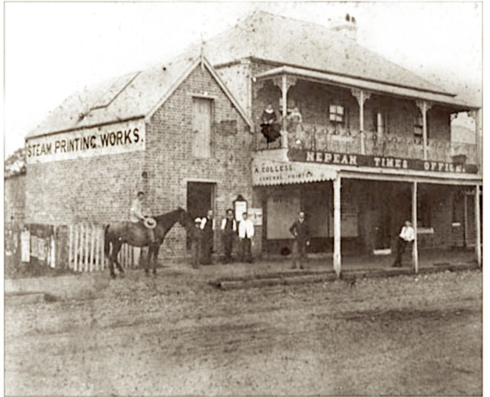 The Nepean Times office and printhouse in the early 1900s