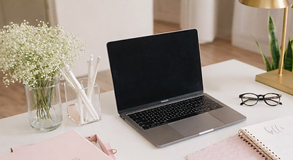 Life coaching services on a laptop