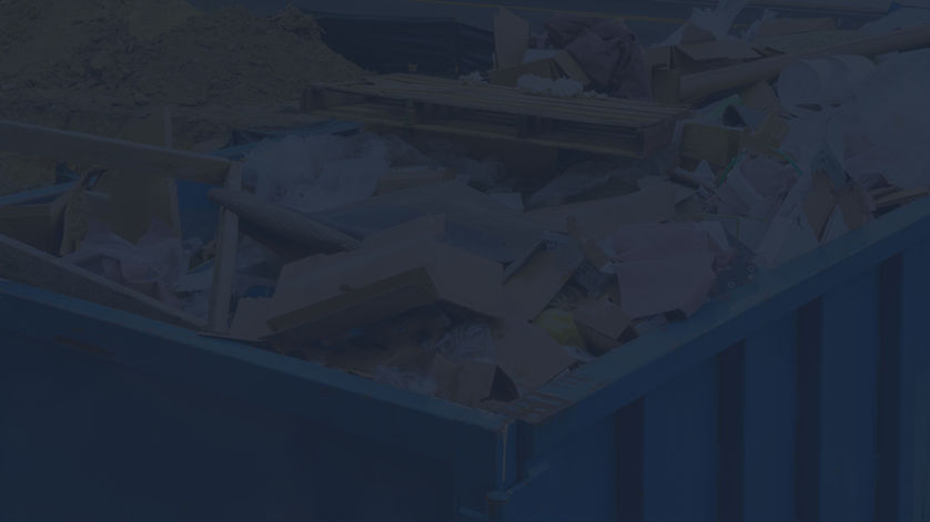 Container filled with junk and debris