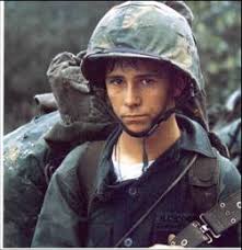 Portrait of young soldier in combat fatigues