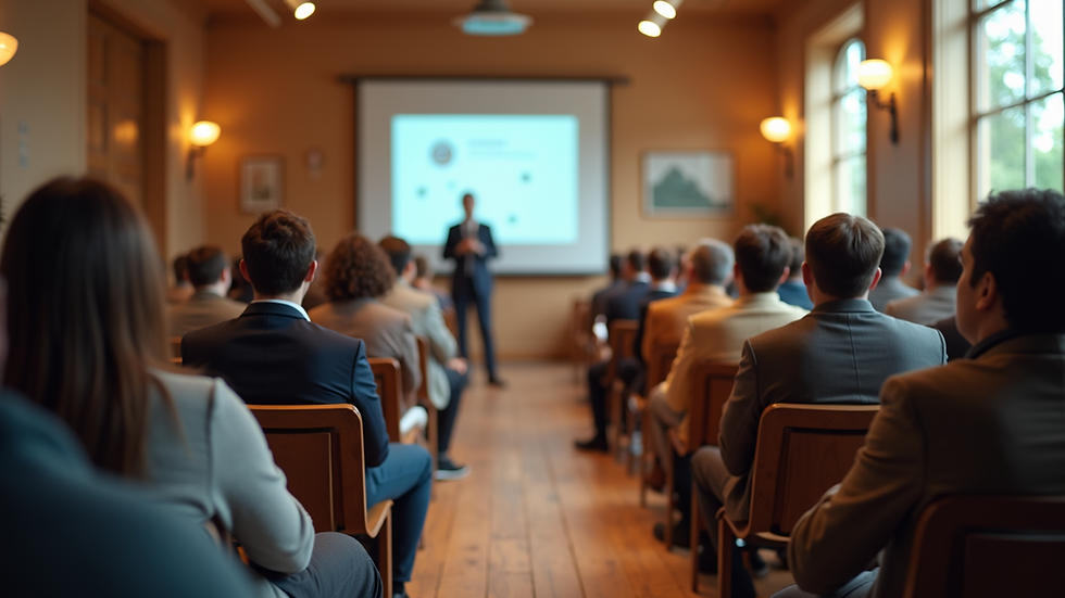 Eye-level view of a community gathering focused on financial education