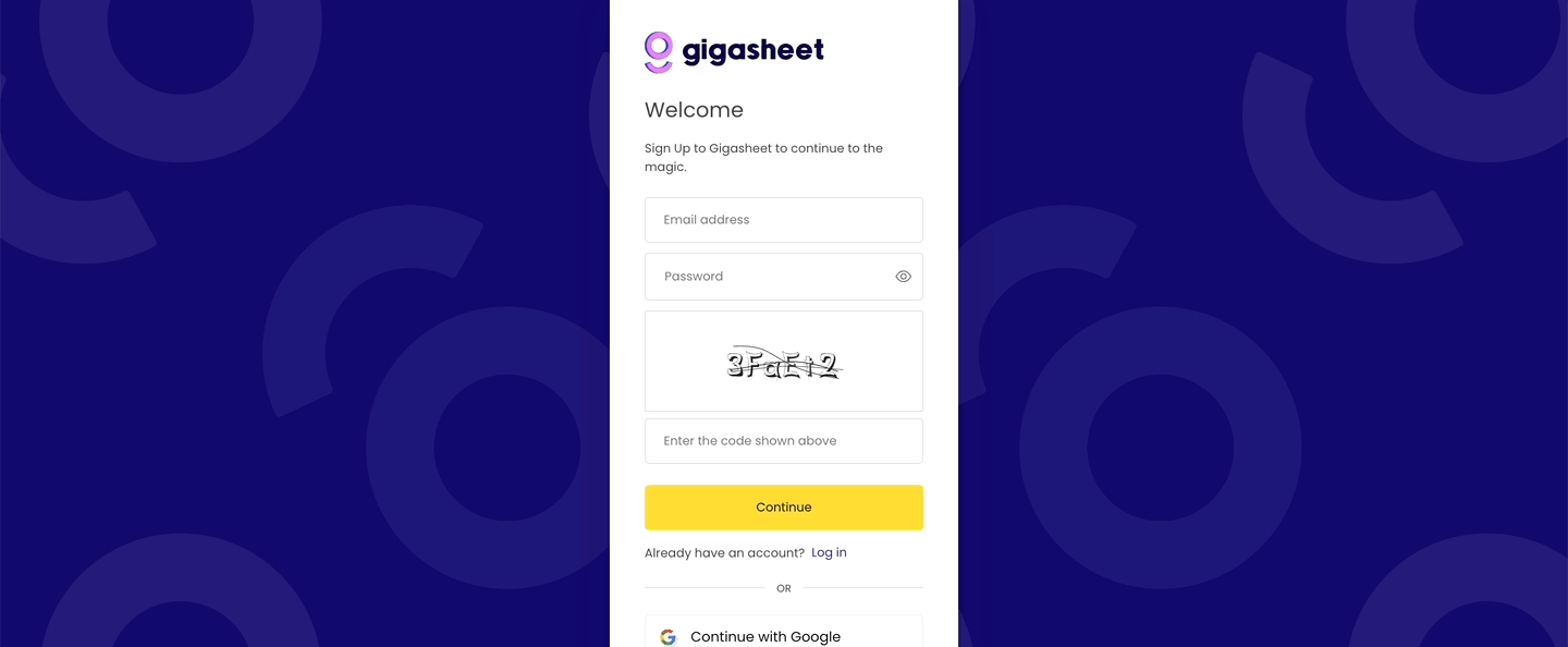 How to Sign Up for Gigasheet