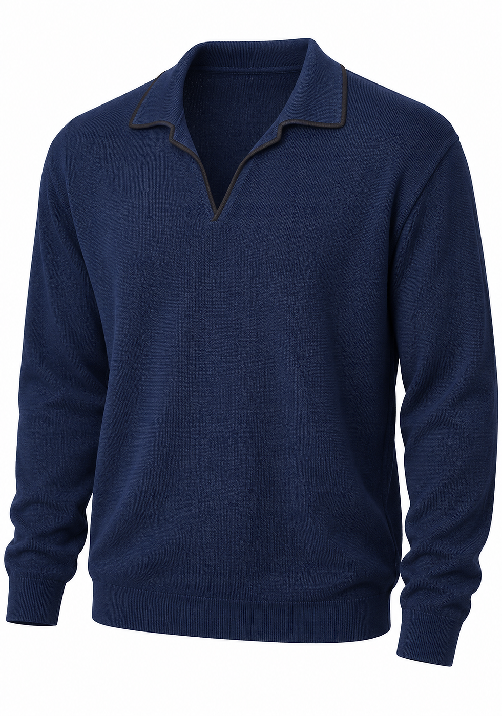 Thumbnail: Long-Sleeve Knit Polo Sweater