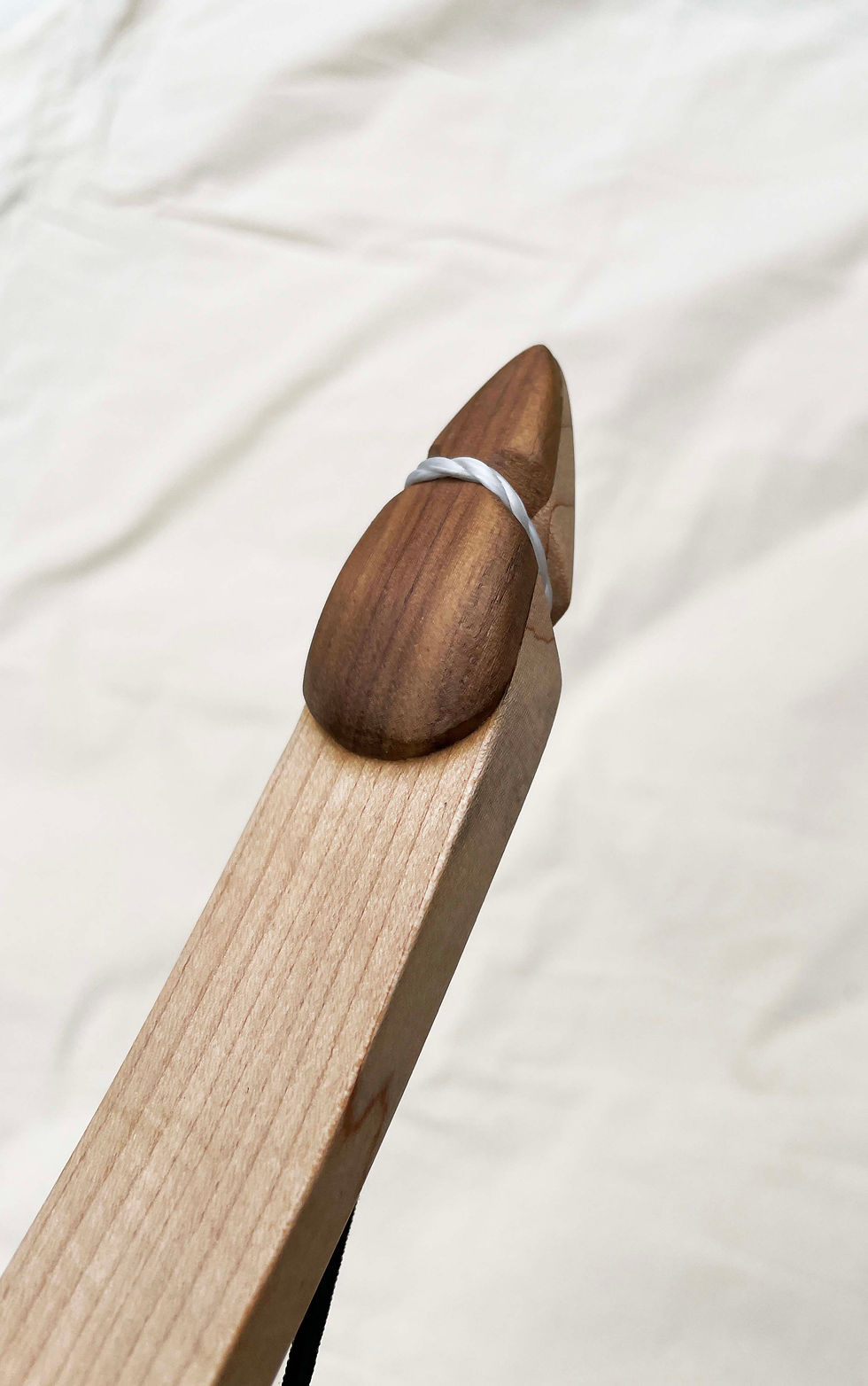 Thumbnail: "The Greyfen" - Handmade White Maple Longbow, Lemonwood & Yew Heartwood Riser