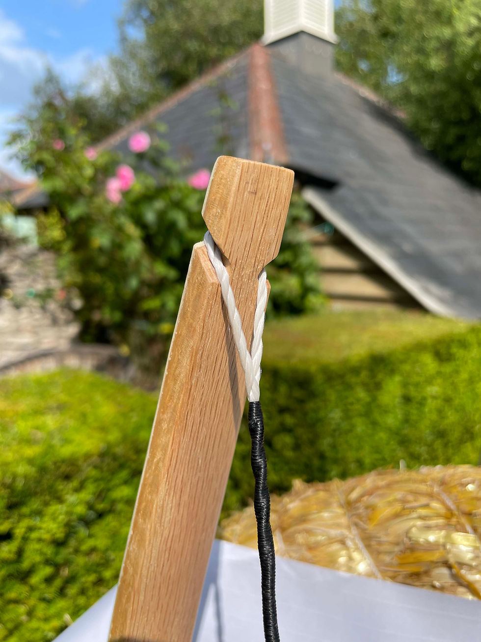 Thumbnail: "The Ironbark" - Handmade Red Oak Flatbow with Rawhide Backing
