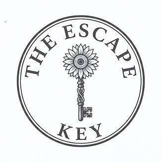 Escape Key flower logo B&W.png