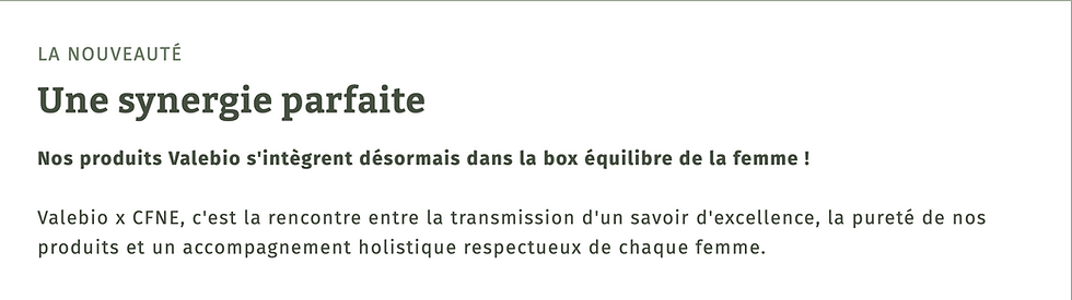 Valebio x CFNE : une alliance au service de l'équilibre féminin
