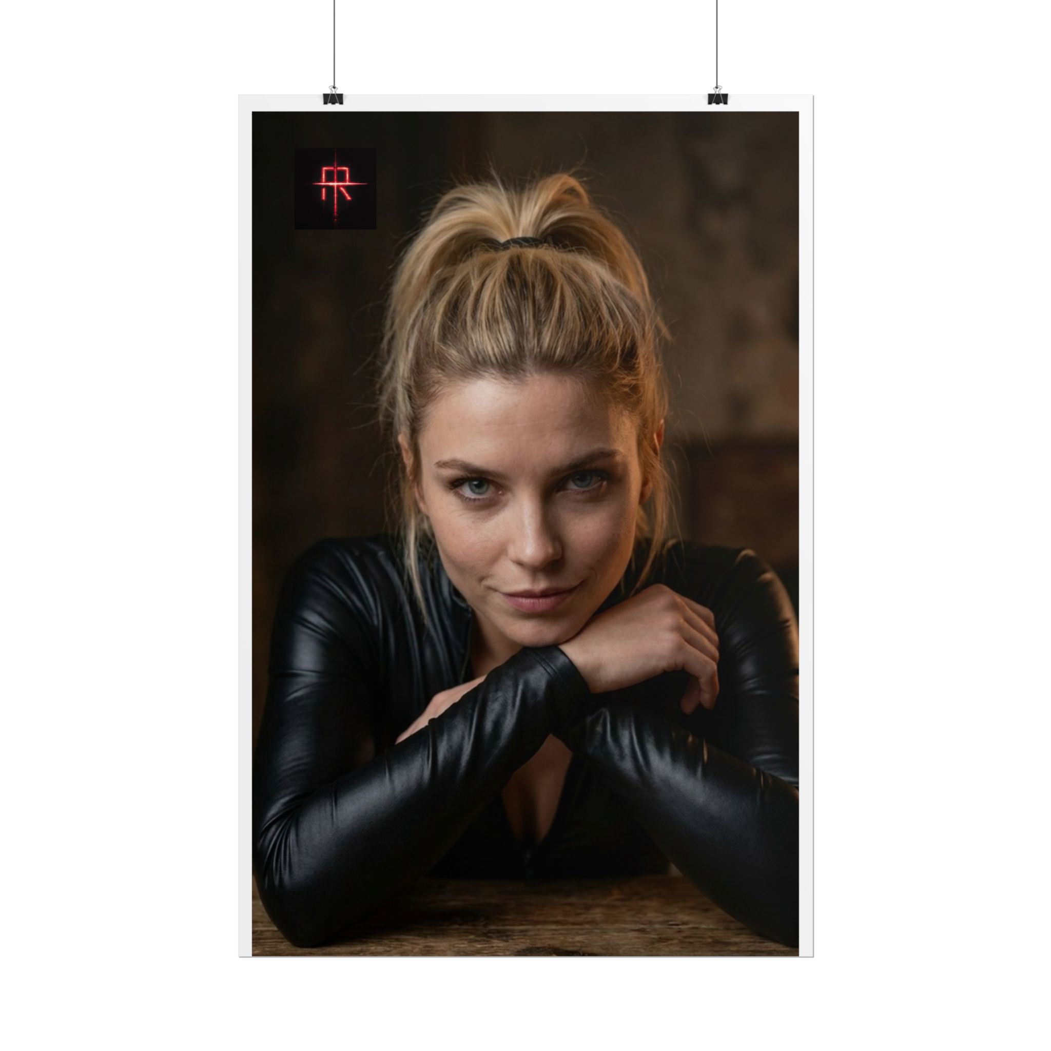 Rolled Poster — Moody Portrait Print (Leather Jacket Woman)