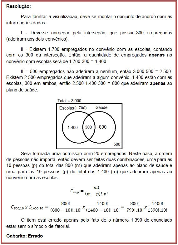 Análise Comb. (Cespe - 2009) - resp