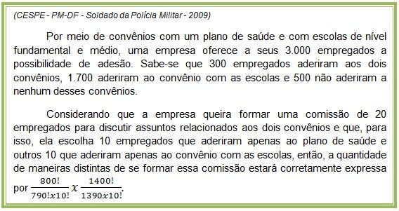 Análise Combinatória (Cespe - 2009)