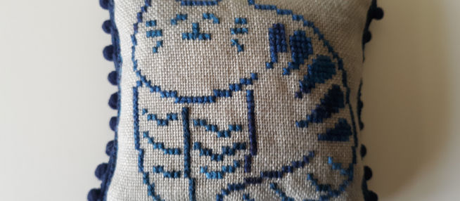 stoneware cat pillow