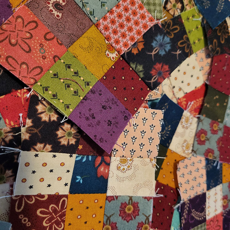 sewing quilt squares