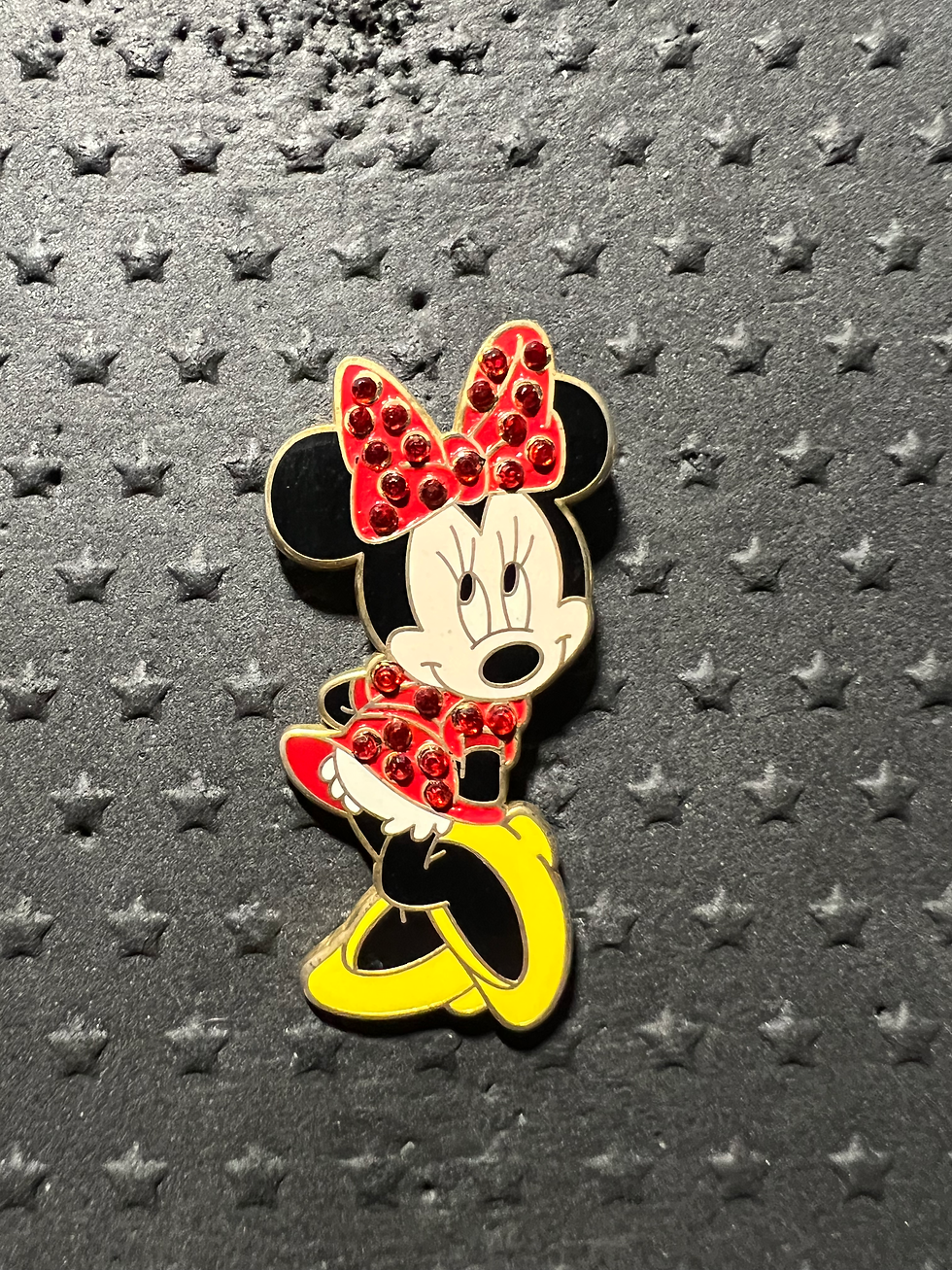 Disney Parks Minnie Mouse Jewel Gemstone Red Dress Pin