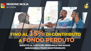 Regione Sicilia. LR 1/2026. Fondo perduto in sostegno alle imprese per le assunzioni a tempo indeterminato