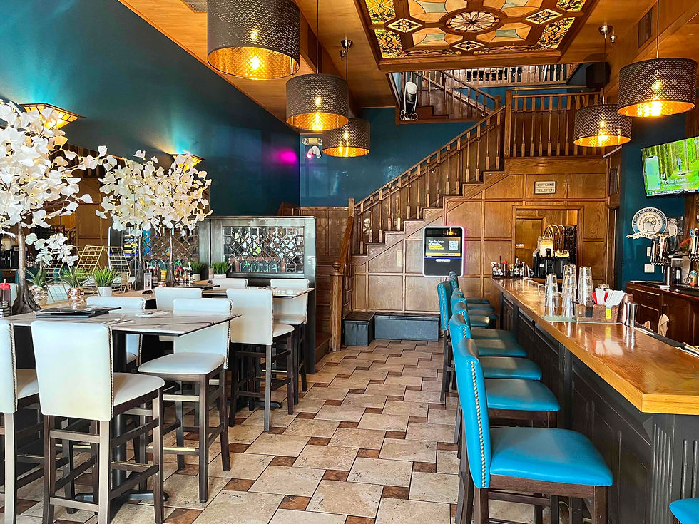 Downstairs Bar from front entrance looking towards bar tables small file