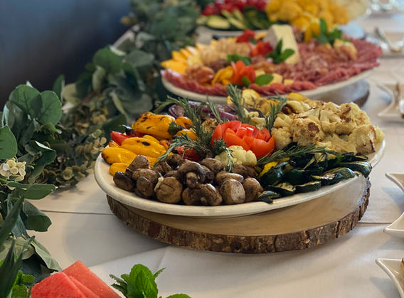 Buffet Table of Appetizers at catered event in Scotts Valley