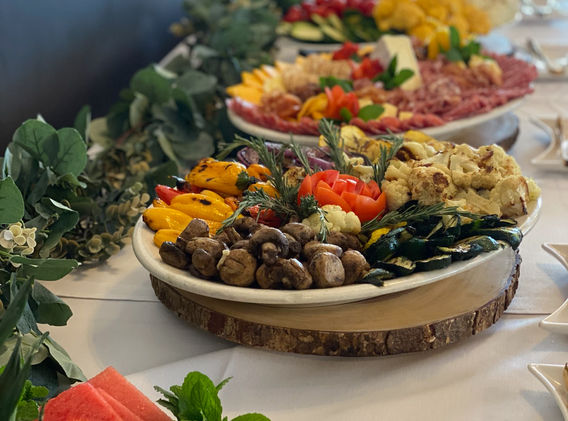 Buffet Table of Appetizers at catered event in Scotts Valley