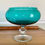 Thumbnail: Italian Empoli Glass Pedestal Bowl 1960s Vintage *SOLD*