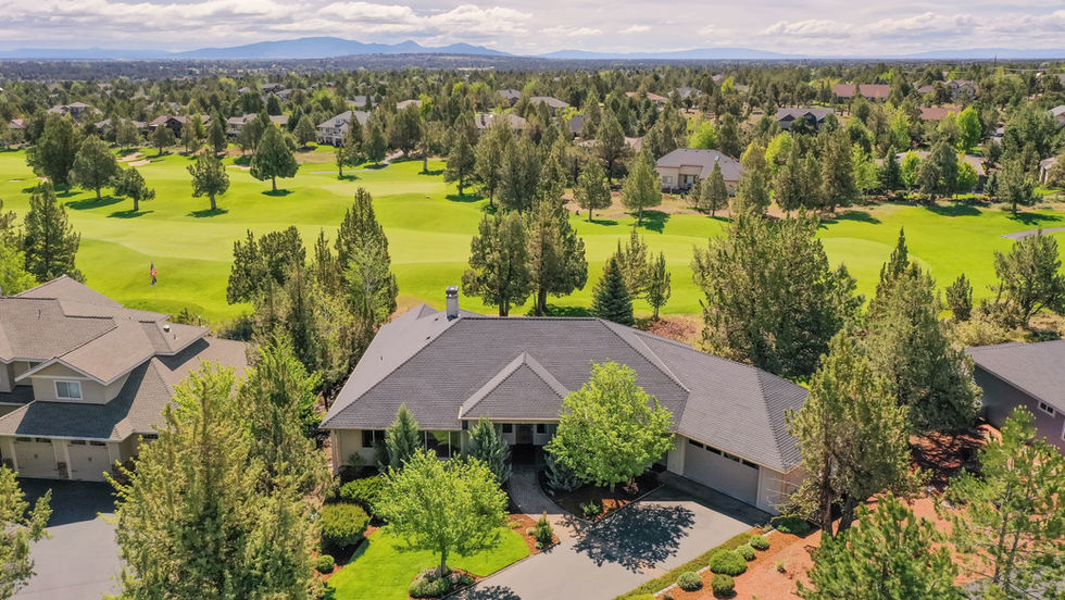 arial view of golf course home