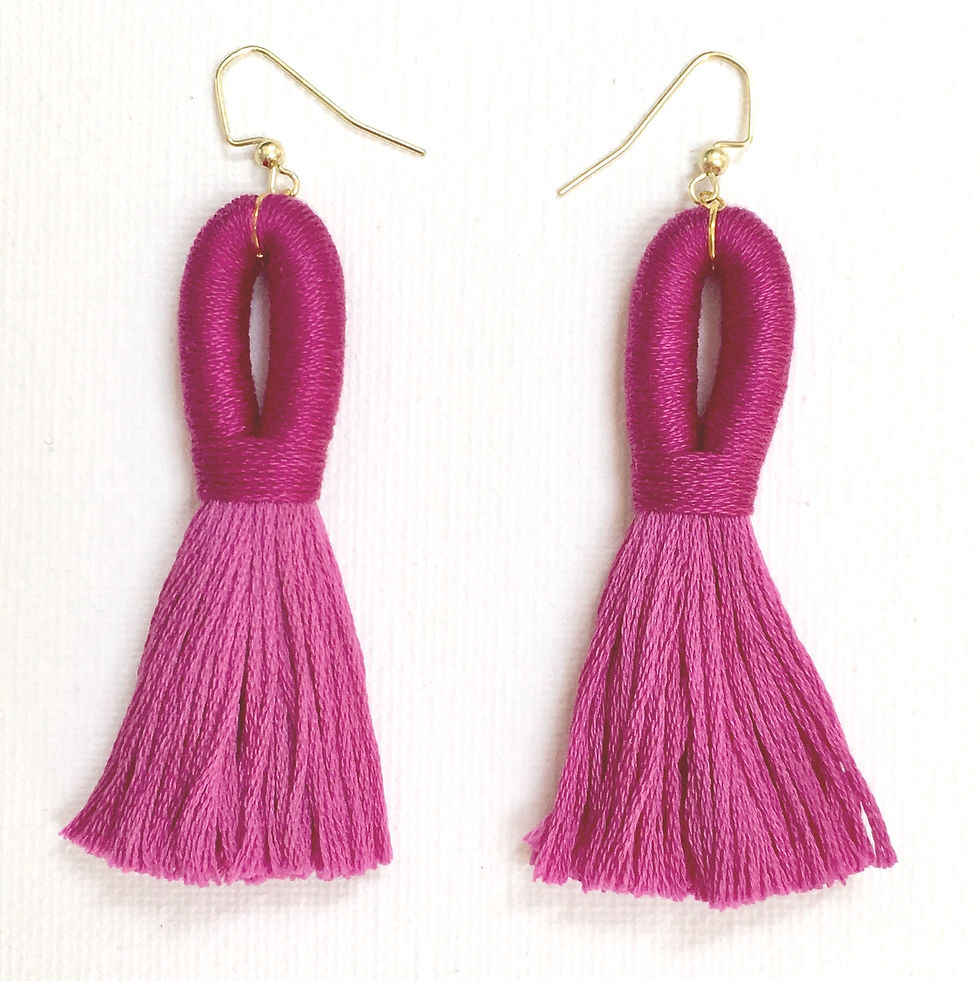 Pippa Tassel Earring in Magenta
