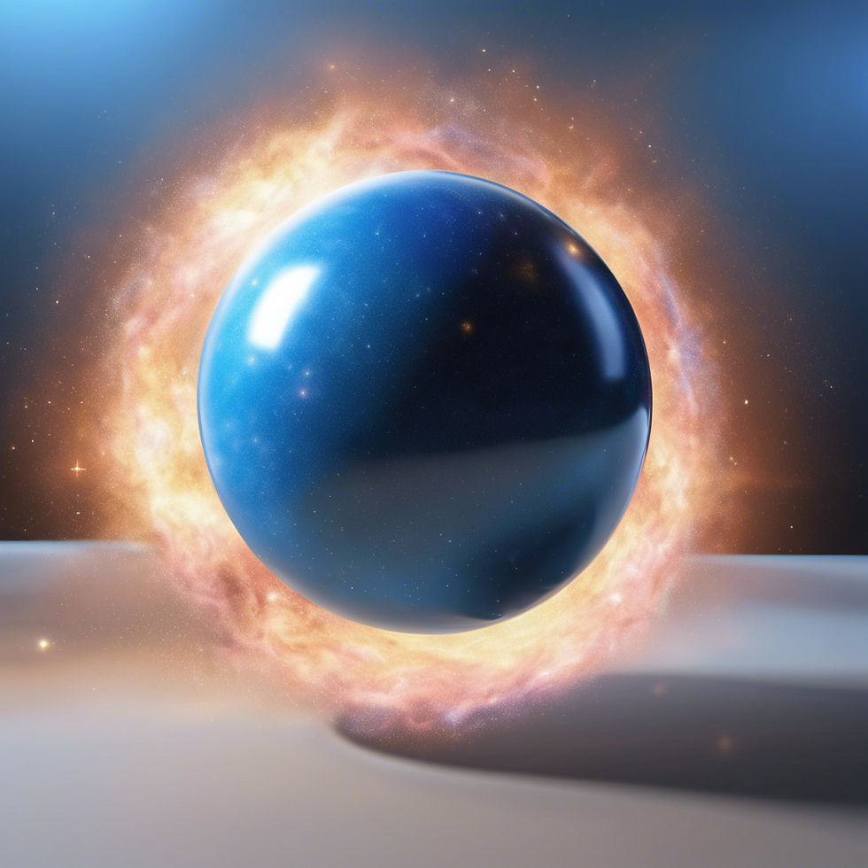 a photorealistic image of a blue ball moving through space.jpg