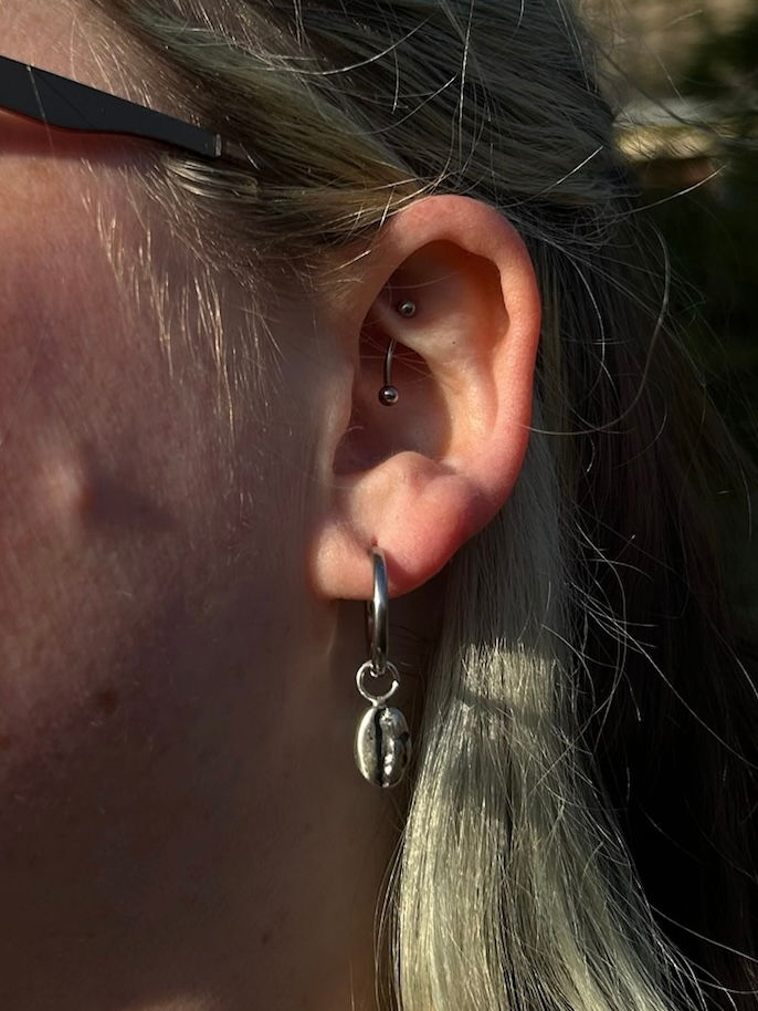 Thumbnail: Coffee hoop earrings