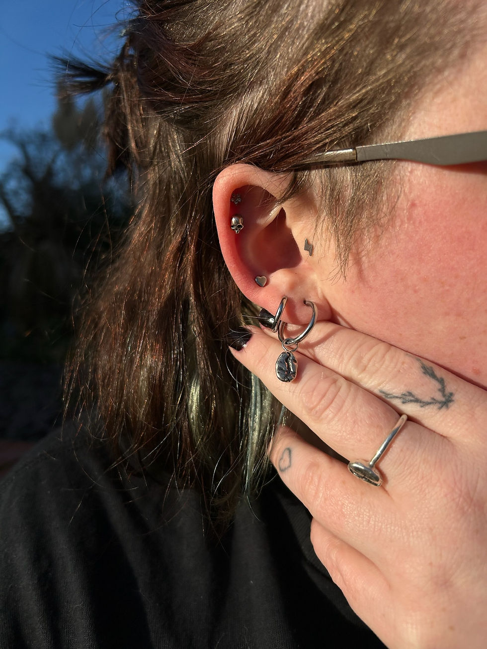 Thumbnail: Coffee hoop earrings