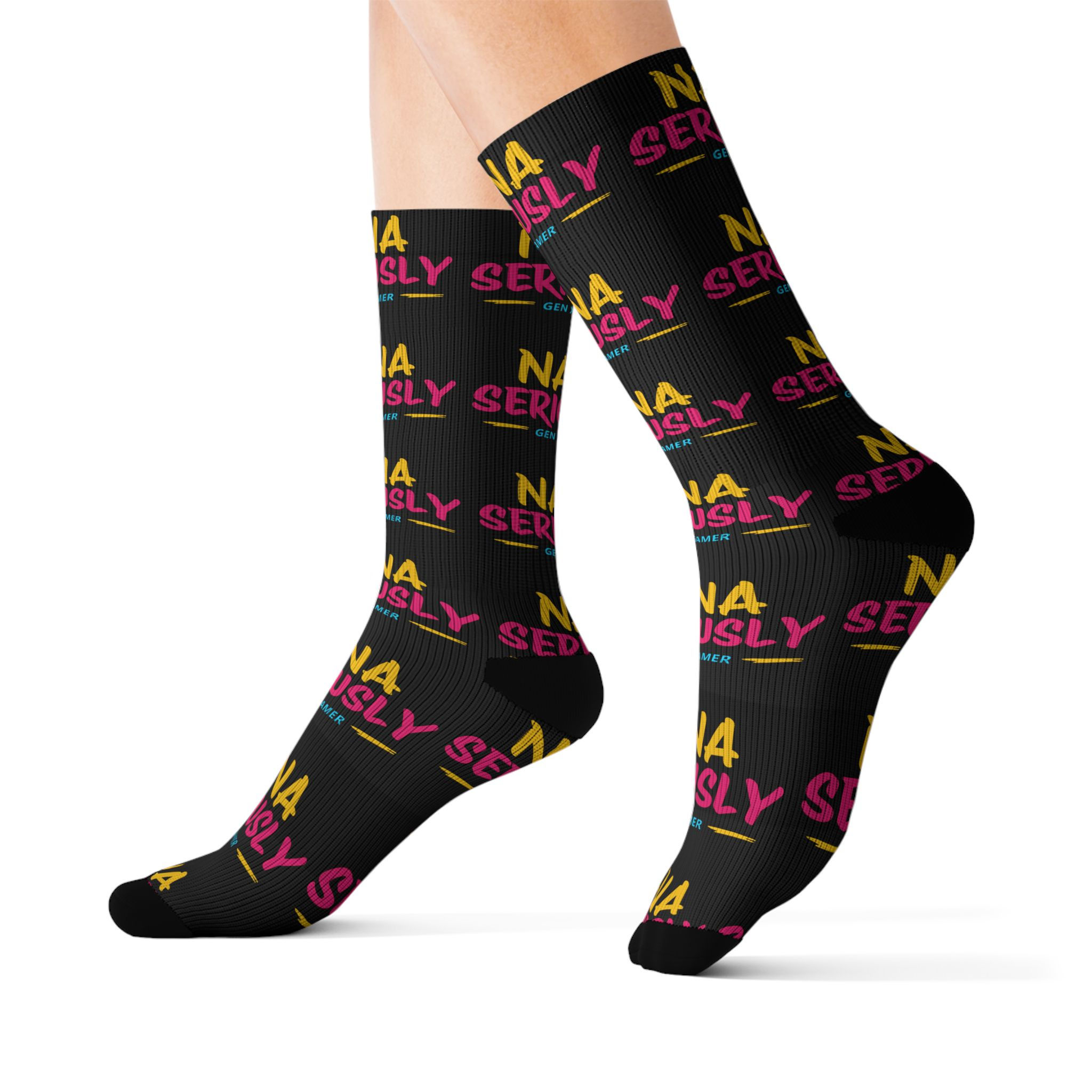 NanaSeriously Sublimation Socks — Fun Colorful Grandma Gift