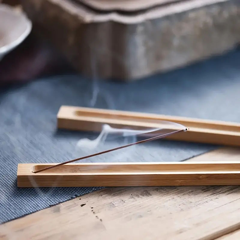 Miniatura: Suporte de incenso de bambu artesanal, base de bobina de sândalo, elegância sere