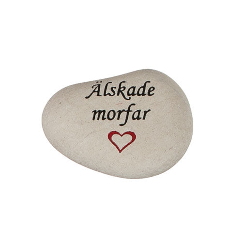 Sten med text - Älskade morfar