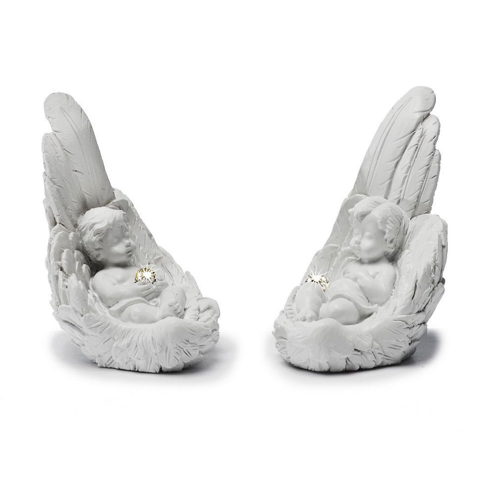 Ängel sitter i vinge - 8 cm