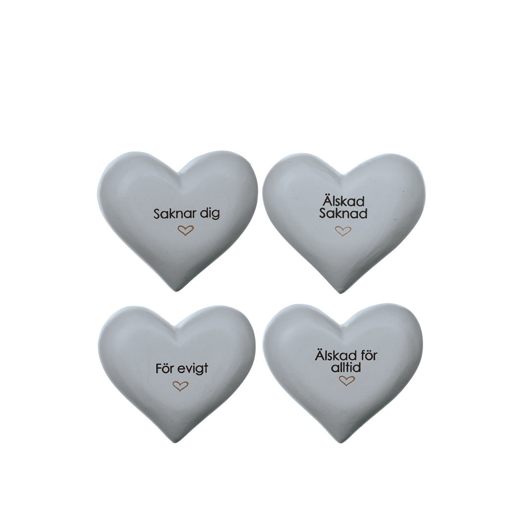 Hjärta med text - 4 olika texter