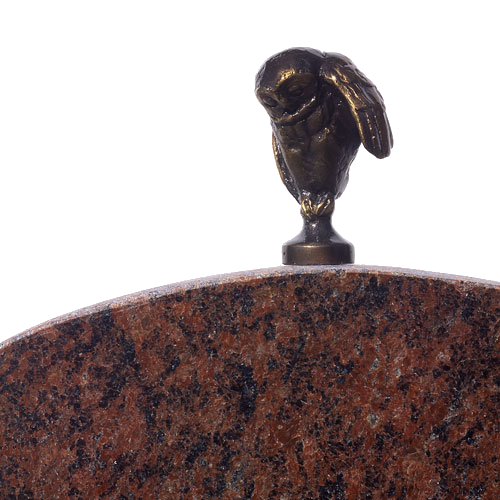 Uggla i brons för gravsten - 10 cm