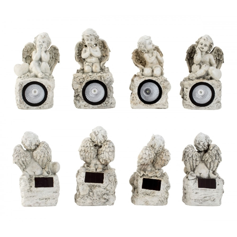 Solcellsdriven ängel i polyresin