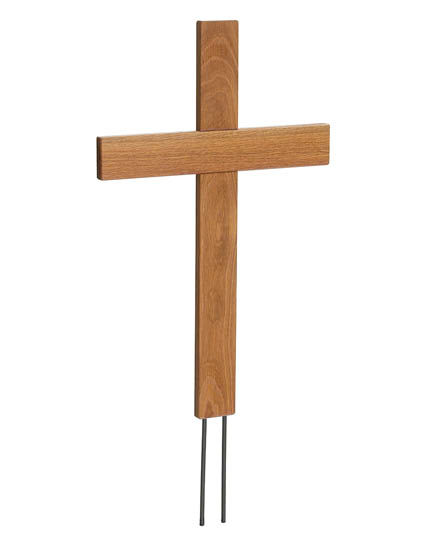 Miniatyrbild: Gravmarkör, träkors i ek med jordspett