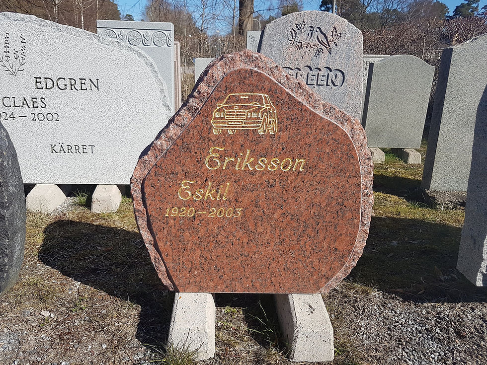 Gravsten E41 i röd svensk vånga granit