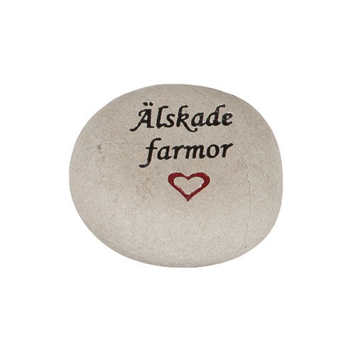 Sten med text - Älskade farmor