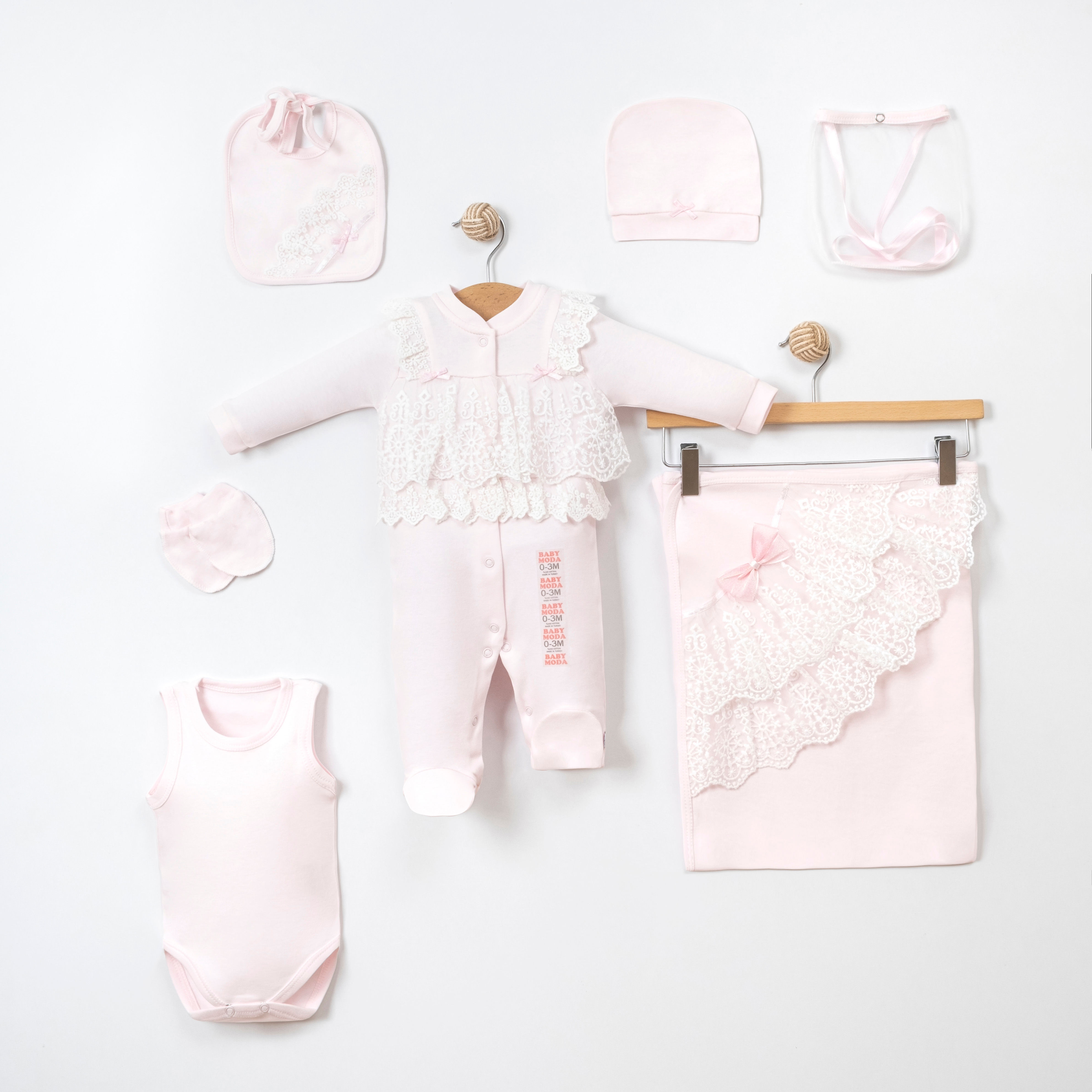 7’Li Takım Seti  %100 Pamuklu Bebek Yenidoğan (KIZ)