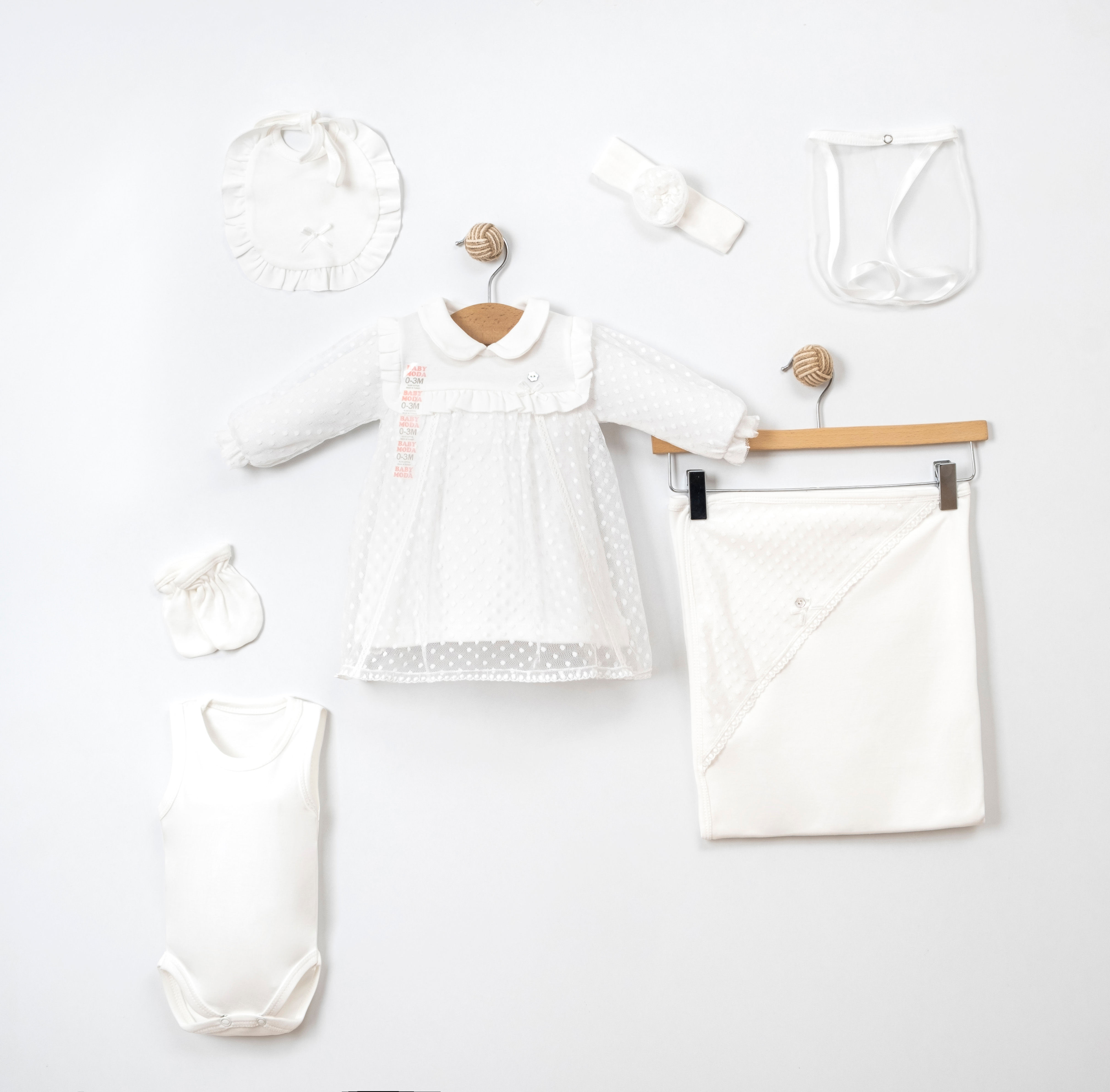 7’Li Takım Seti  %100 Pamuklu Bebek Yenidoğan (KIZ)