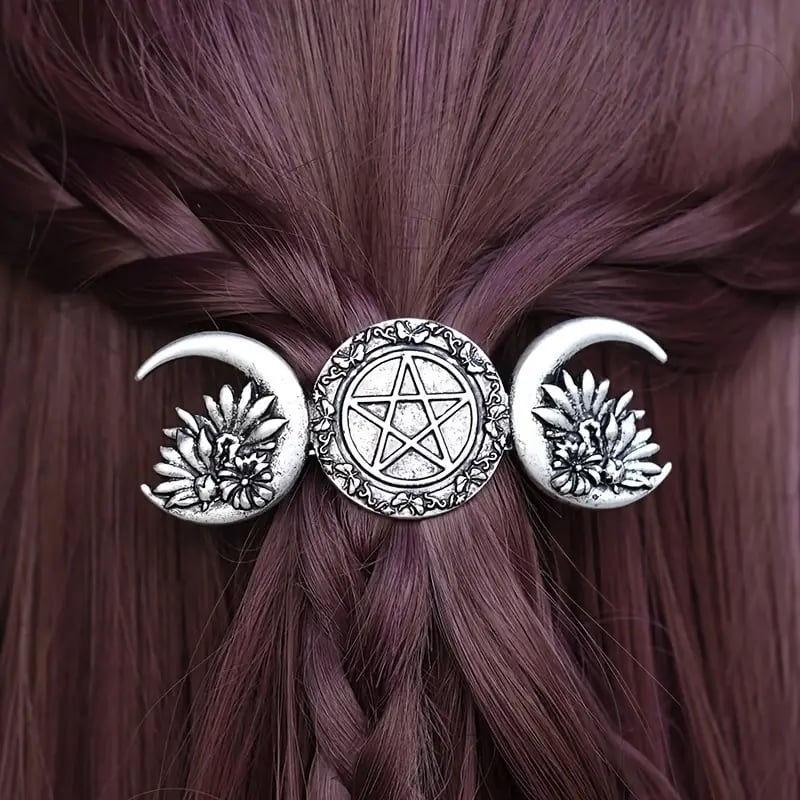 Celestial Embrace: Pentagram Hair Clip