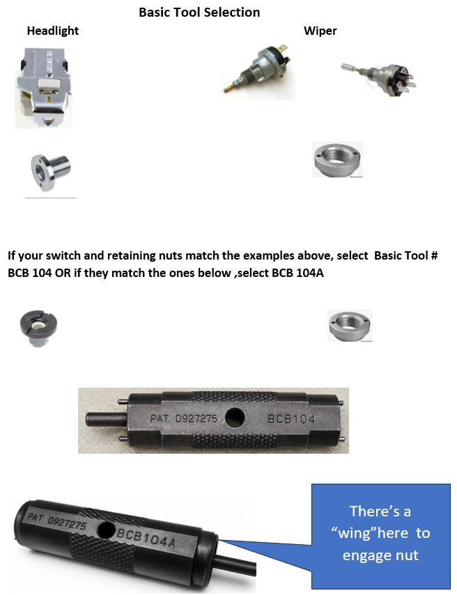 Chevelle Basic Dash Tool: BCB-104A