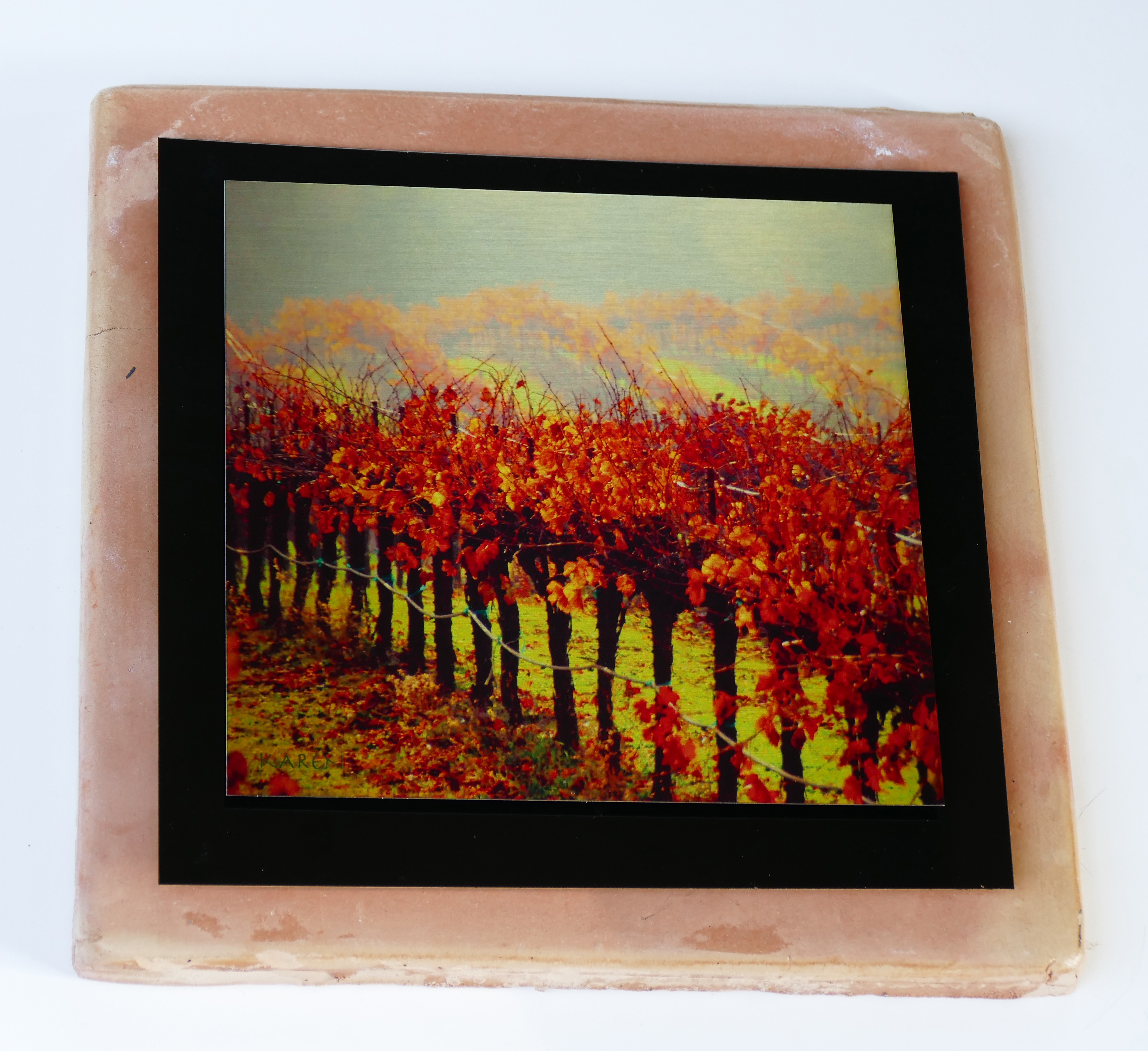 Misty Rolling Red on terra cotta