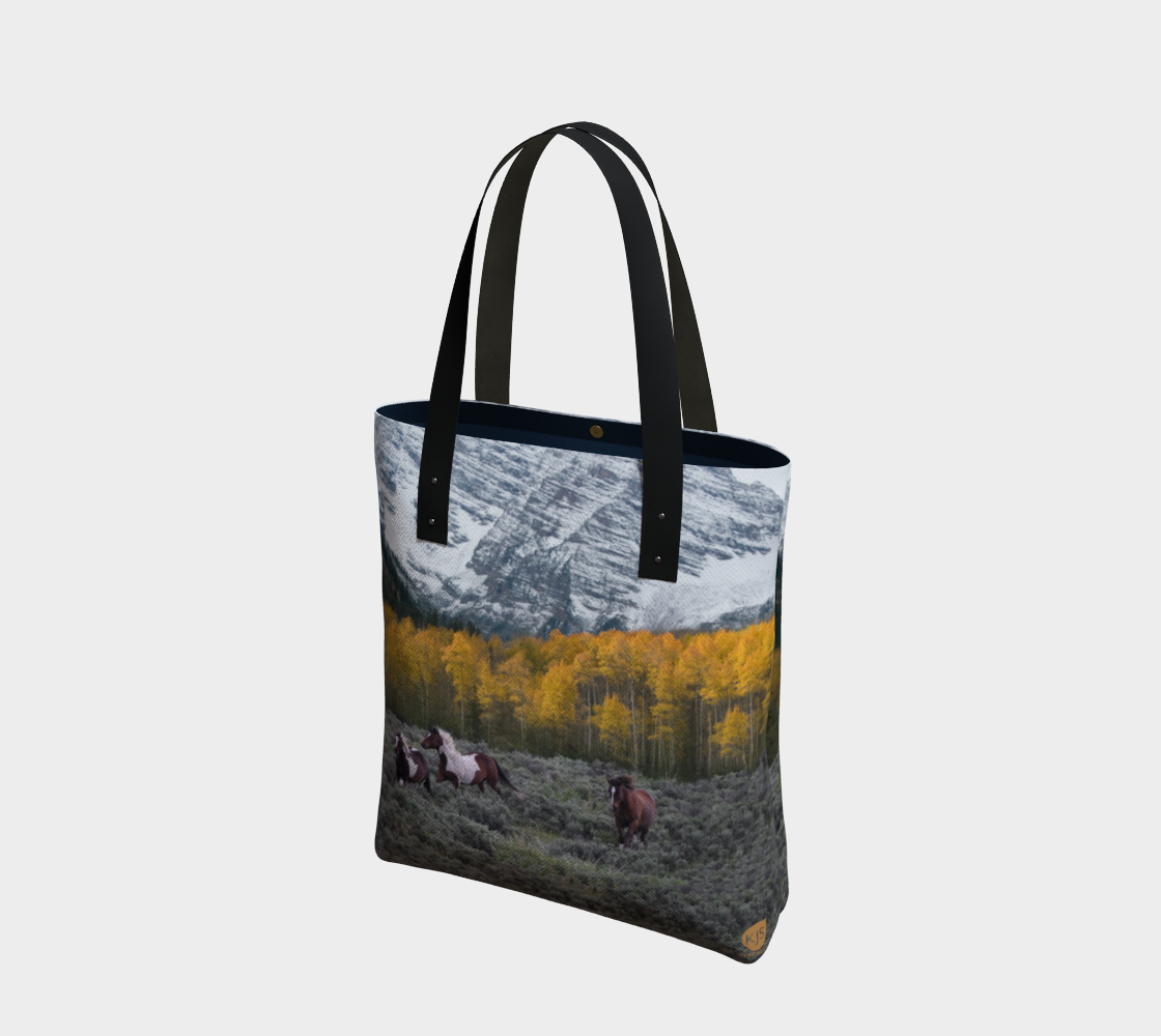maroon-bells-w-horses-urban-tote-bag