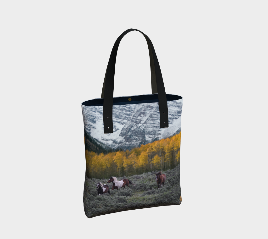 maroon-bells-w-horses-urban-tote-bag