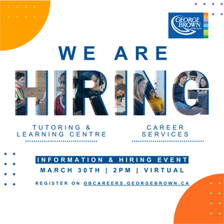 George Brown College Career Services Instagram post promoting a collaborative hiring opportunity