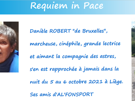 Notre amie Danièle Robert nous a quittée.