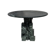 Austral Dining Table in marble designed by Leonardo Zanatta for Serafini, sculptural living table inspired by Latin American geology.